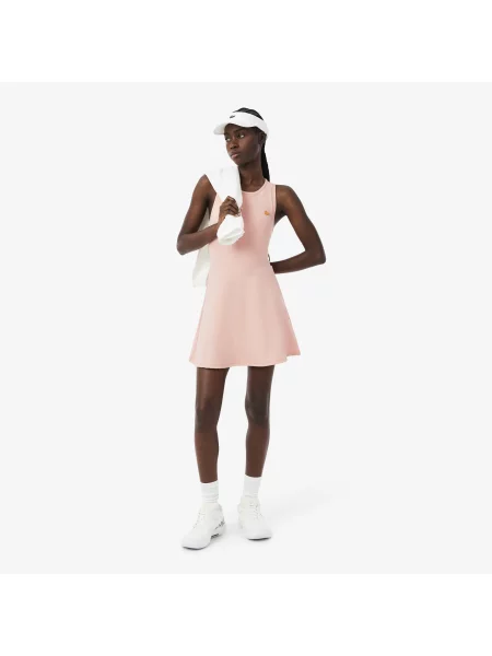 Lacoste Sukienka Ultra Dry Z Okrągłym Dekoltem Bez Rękawów różowa