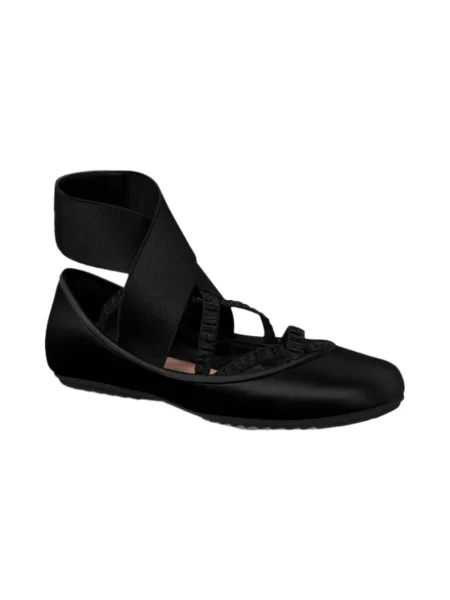 Balerinki Dior z paskiem czarne
