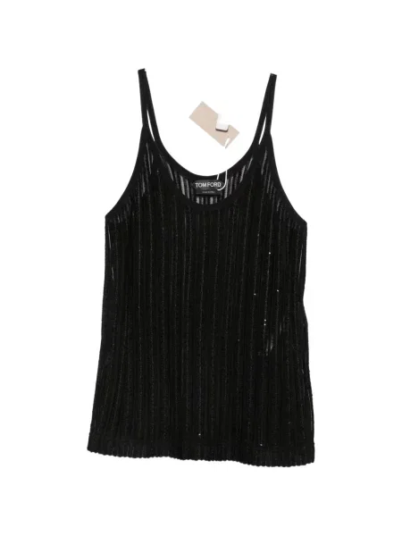 Top Tom Ford cu paiete tricotate negru