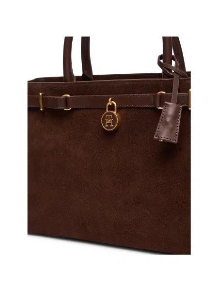 Tommy Hilfiger Ročna torba American Icon Tote Suede rjava