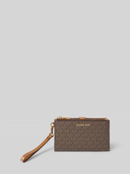 Portfel Michael Michael Kors biznesowy z logo brązowy
