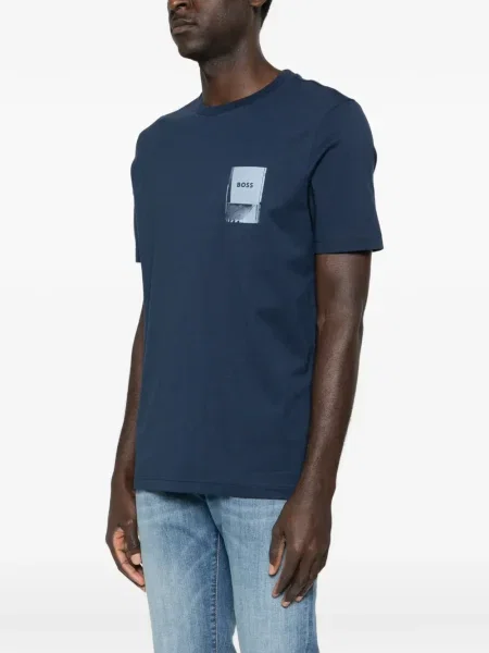 Tricou Boss cu imagine albastru