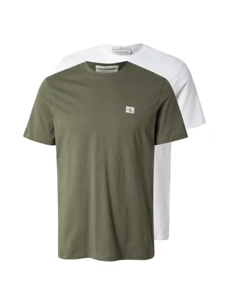 Calvin Klein Jeans Tricou verde alb