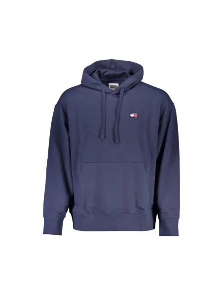 Bluza z kapturem Tommy Hilfiger z kapturem elegancka niebieska