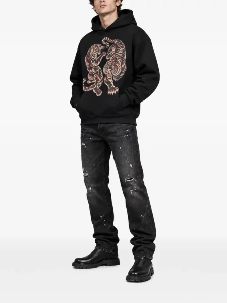 Hoodie Melt με σχέδιο με ρίγες τίγρη μαύρο