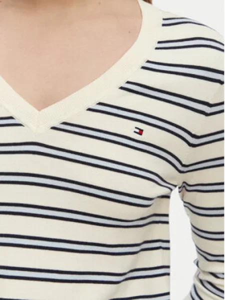 TOMMY HILFIGER Megztinis juoda / balkšva smėlinė