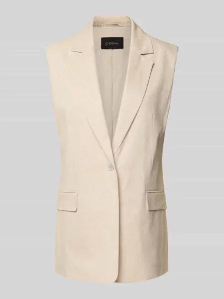 Kamizelka o kroju relaxed fit z mieszanki bawełny z lnem S.oliver Black Label