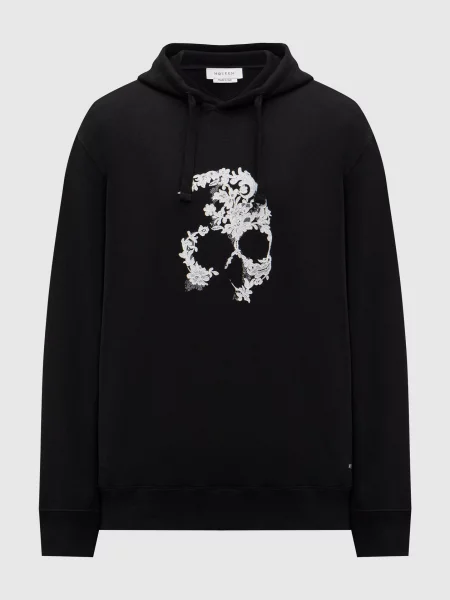 Худі в принт Skull Alexander Mcqueen чорне
