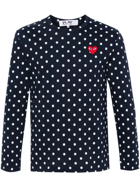 Koszulka Comme Des Garcons Play w grochy niebieska