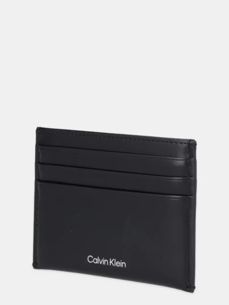 Usnjen etui za kartice Calvin Klein črna