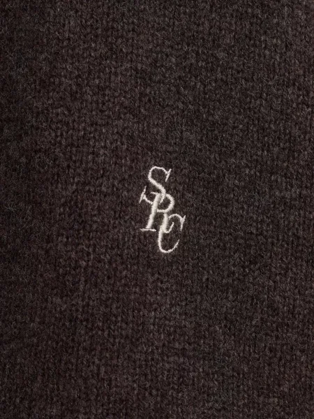 Pulover Sporty & Rich cu broderie maro