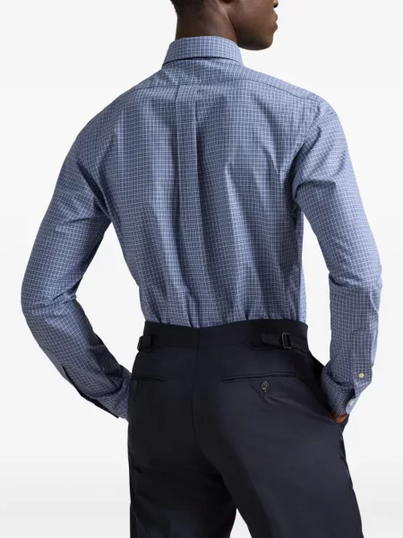 Ριγέ πλισέ κασκέτο Polo Ralph Lauren φανελένιο μπλε