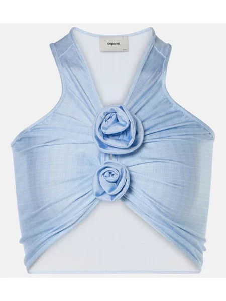 Cropp top Coperni cu model floral albastru