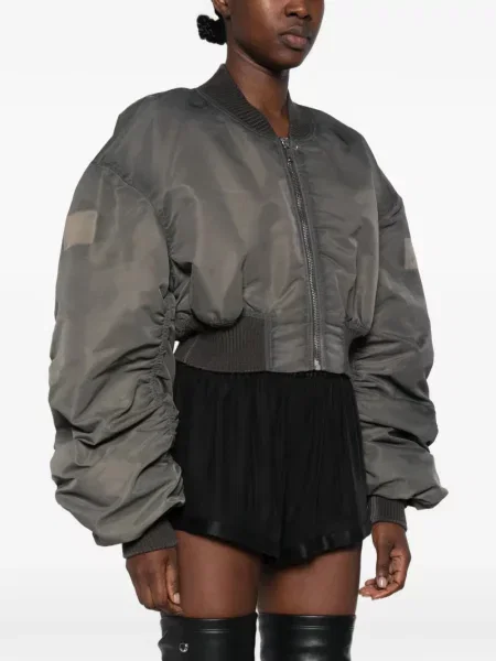 Geacă bomber Rick Owens cu volane gri