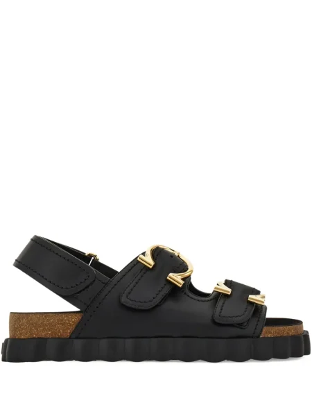 Кожени сандали Ferragamo черно