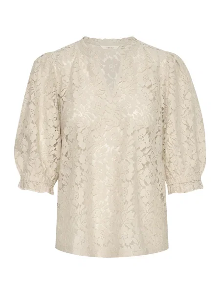 Cream Bluză CRKaspis lână alb