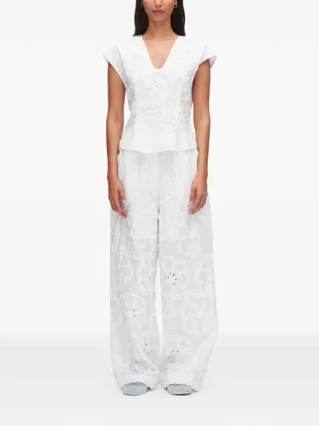 Bluzka 3.1 Phillip Lim w kwiatki z dekoltem w serek biała