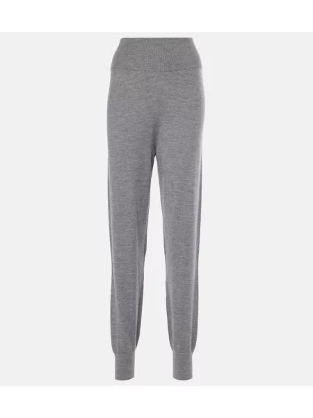 Pantaloni de trening Chloé de lână gri