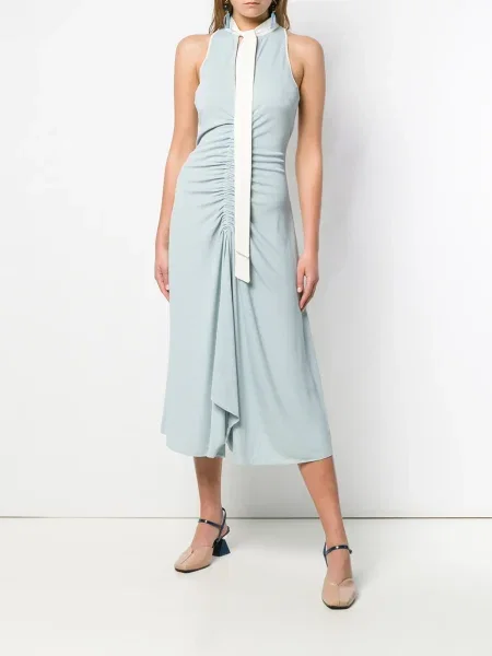 Rochie midi Ssheena cu volane albastru