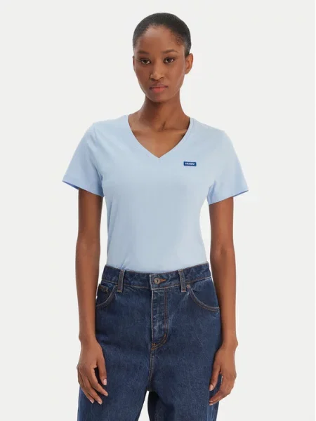 HUGO Majica Classic modra