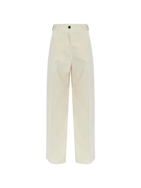 Pantaloni Moncler Grenoble de catifea cord alb