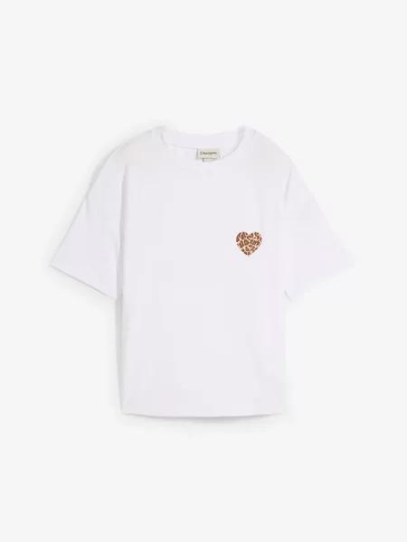 Krótki T-shirt z elastycznej mieszanki biała