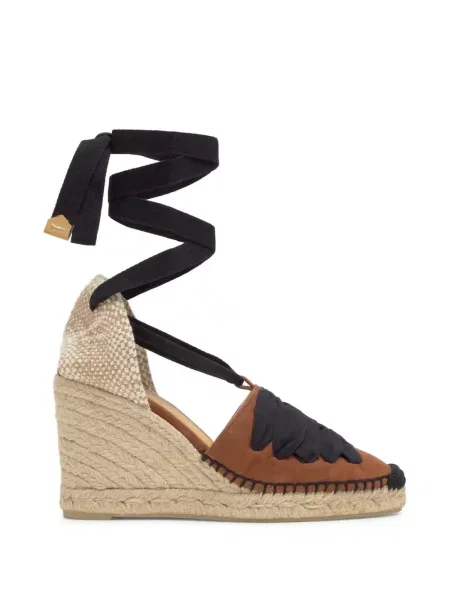 Espadrile Castaner din piele de căprioară maro