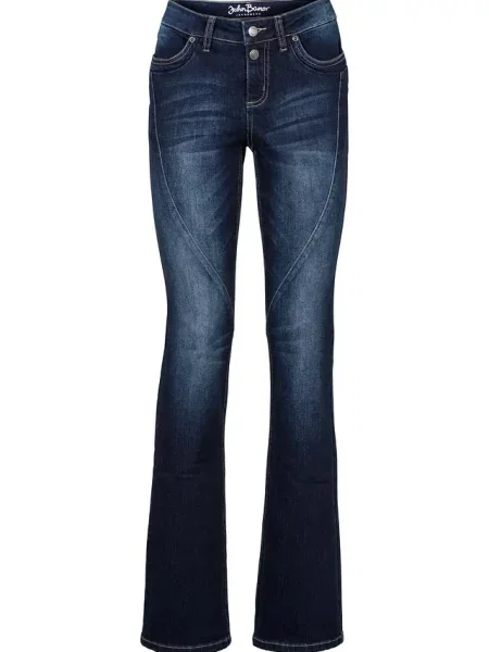 Jeansy ze stretchem o kroju bootcut mid waist niebieskie