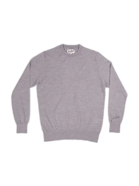 Sweter Mc2 Saint Barth z wełny merino z kapturem szary
