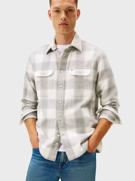 Картата фланелева сорочка Tommy Hilfiger сіра