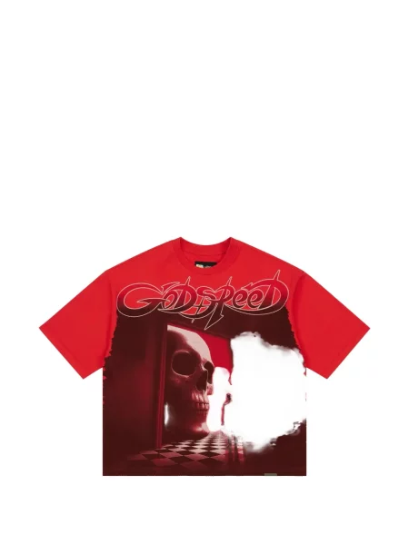 Tricou Godspeed cu imagine roșu