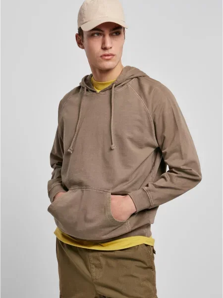 Pulover Urban Classics s kapuco rjava