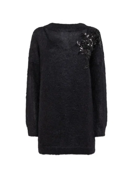 Mała sukienka mini Blugirl z cekinami garniturowa czarna