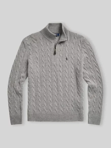 Kardigan Ralph Lauren ze stójką szary