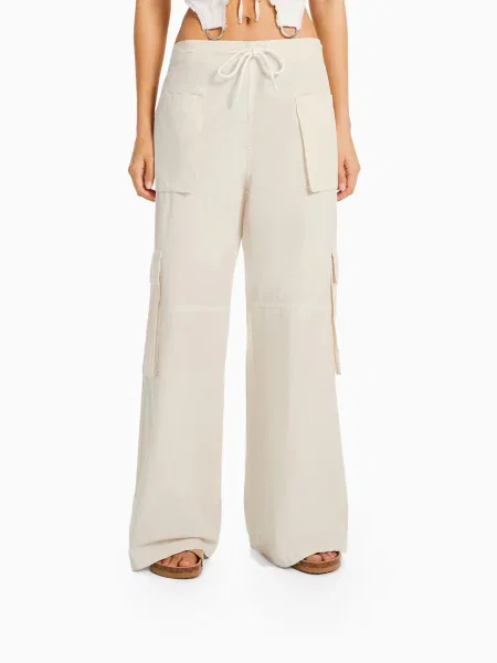 Bershka Pantaloni eleganți deschis bej