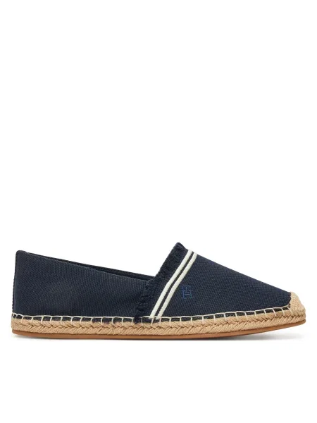 Espadrilky Tommy Hilfiger Fringe Canvas Closed space blue modré