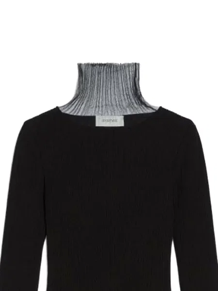 Костюм миди рокля Sportmax с ресни до коляното черно