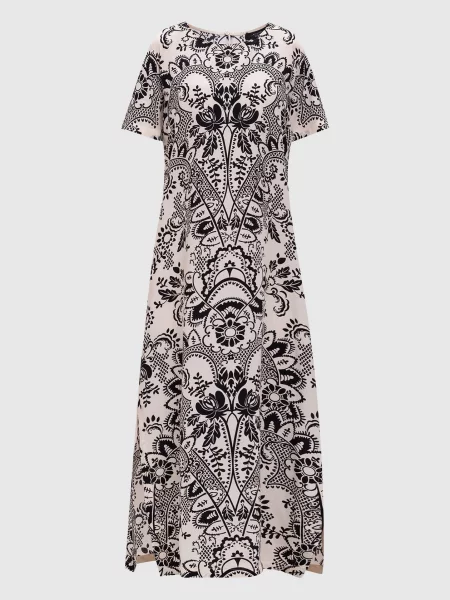 Сукня VELA із шовку в квітковий принт Max Mara Weekend бежева