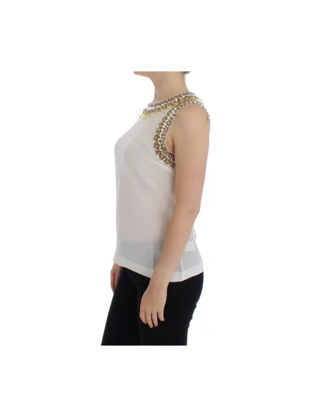 Jedwabny top Dolce And Gabbana biały