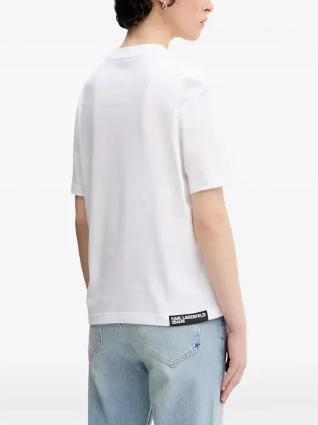 Μπλούζα Karl Lagerfeld Jeans με σχέδιο λευκό