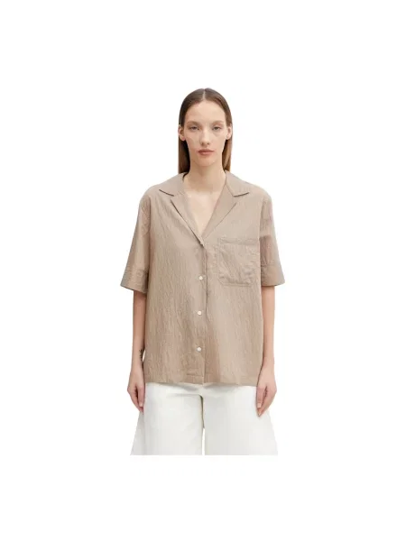 Maison Kitsuné koszula z modalem beżowa