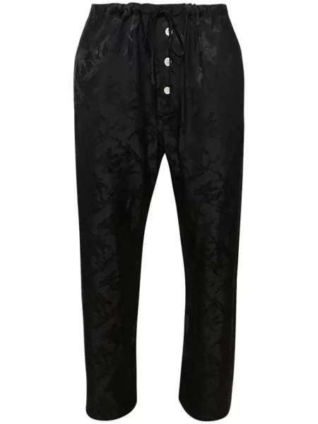 Žakárové kalhoty Bode černé