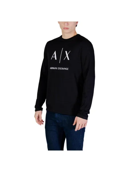 Tricou cu mânecă lungă Eax negru