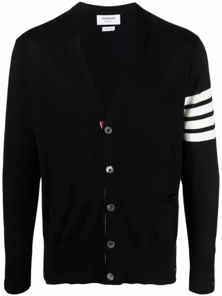 Cardigan Thom Browne cu dungi negru