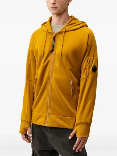 Hanorac cu glugă C.p. Company din fleece cu glugă galben