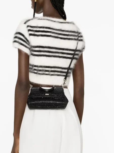 Stras geantă de mână Dolce & Gabbana negru