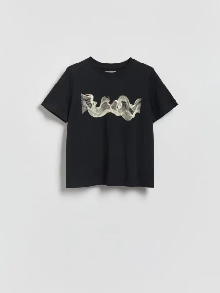 Reserved Tricou cu imprimeu negru