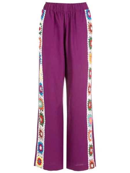 Spodnie Olympiah w paski fioletowe