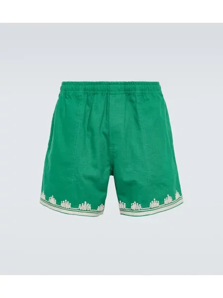 Kratke hlače Bode z vezenjem zelena