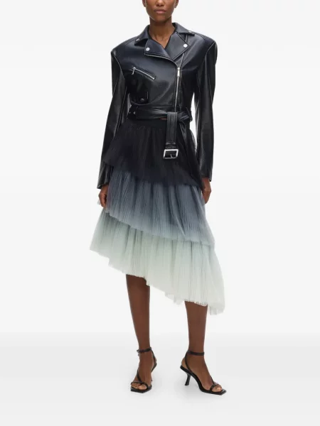 Fustă midi Karl Lagerfeld asimetrică negru